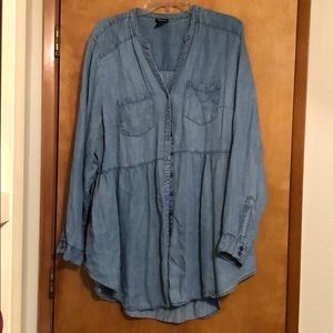 Denim Babydoll Long Sleeve